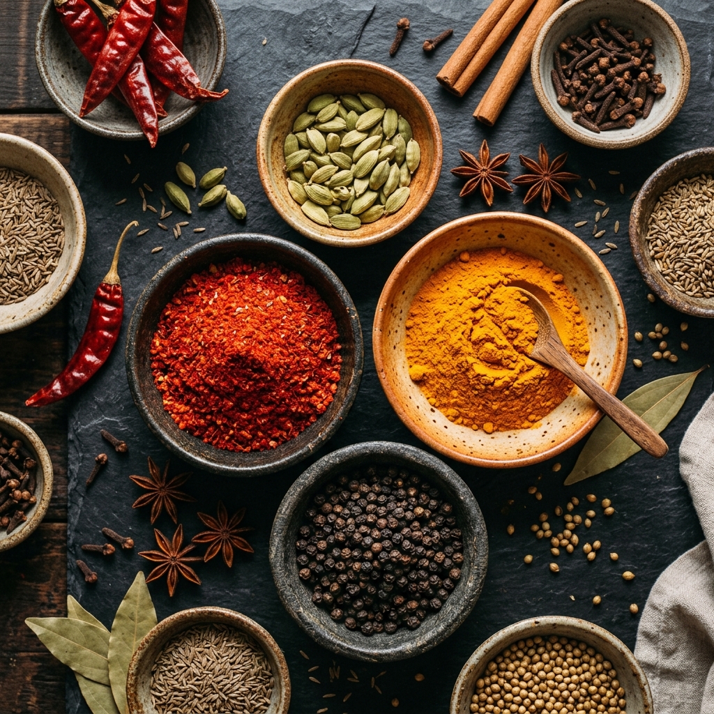 Indian Spices Selection